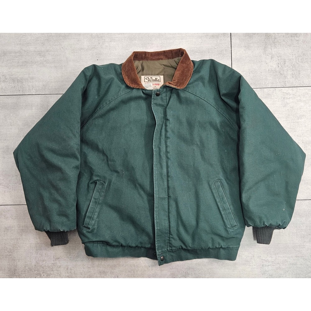 90s Walls Blizzard-Pruf Mens XL Insulated Canvas Work Jacket Green Made in USA